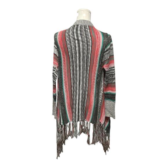 Altared State Boho Fringe Cardigan Sweater Size Small Open Knit Preloved - Picture 4 of 6